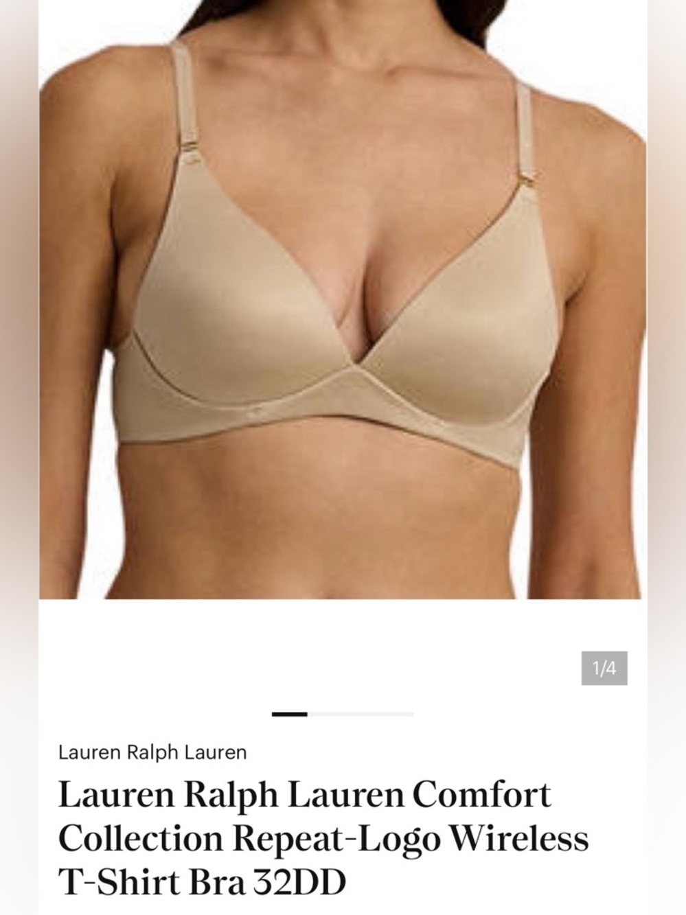 Lauren Ralph Lauren Comfort Collection Repeat-Logo Wireless T-Shirt Bra 32DD